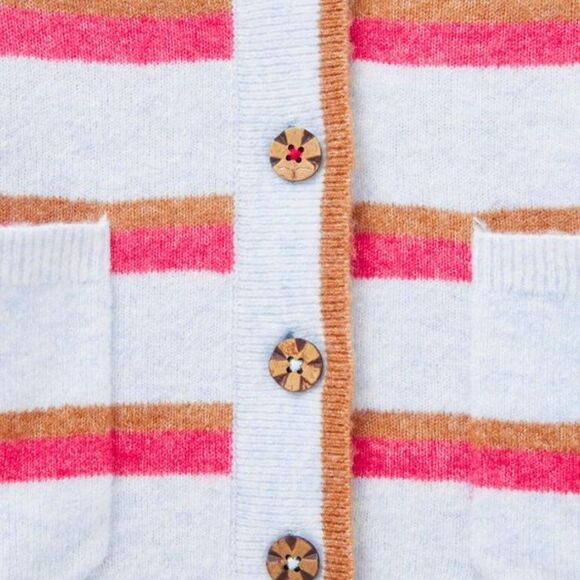 White Stuff Jamie Oversize Striped Cardigan With Pockets - UK 10 / US 6 - S/M - Picture 13 of 16